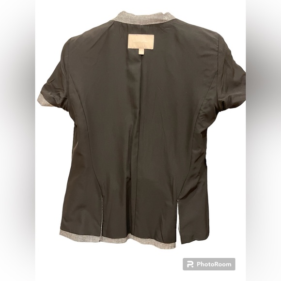 Banana Republic dark grey and white linen cotton blend jacket and skirt. Size 10 - Picture 7 of 11